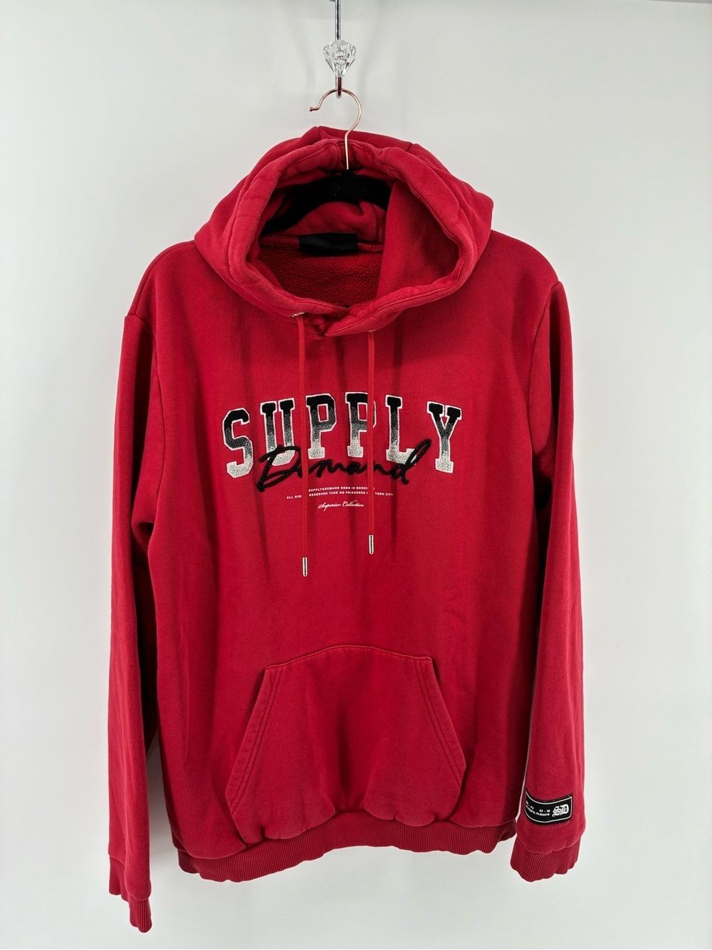 Supply and Demand New York City Red Men's Sweater Hoodie Streetwear
